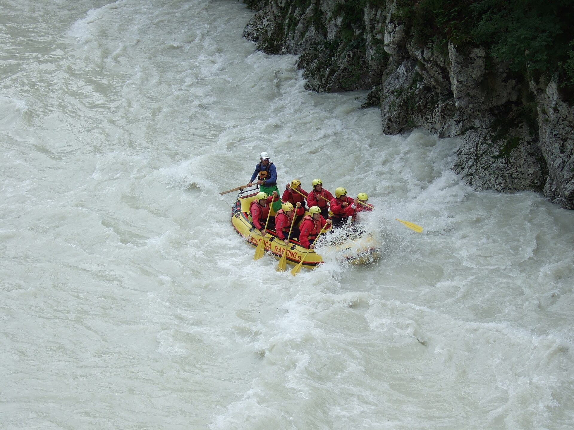 Rafting the Soča river, Slovenia