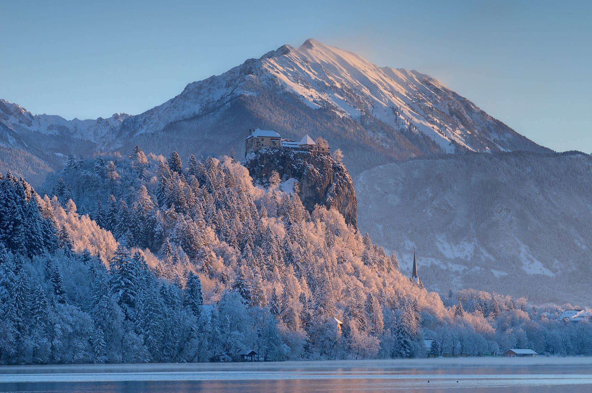 Lake Bled in winter, Slovenia