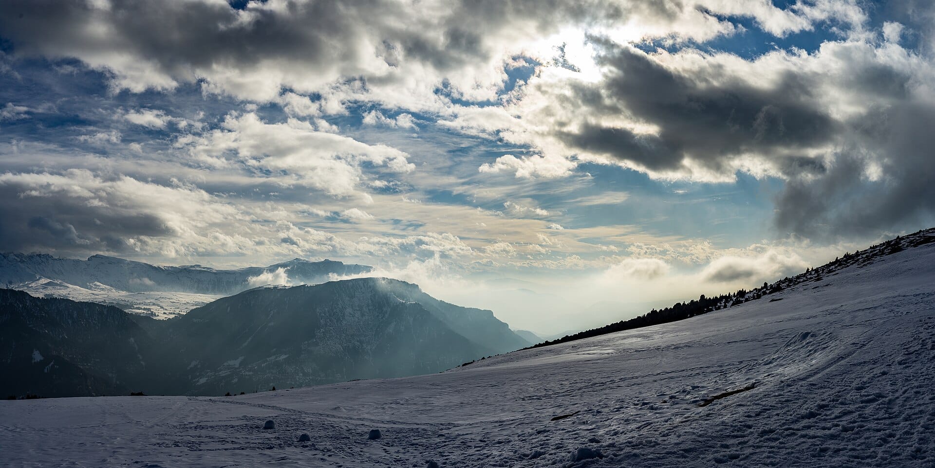 Snowshoeing in the Dolomites, Italy